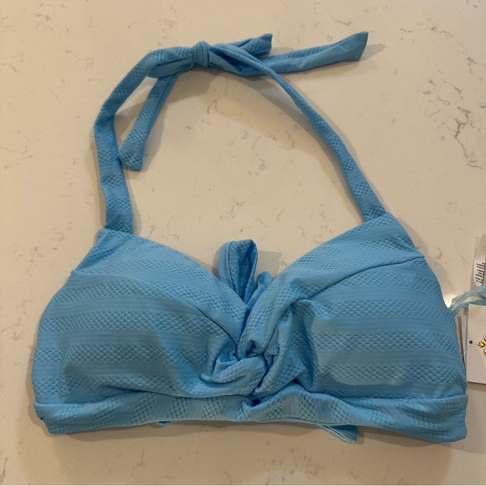 Rebecca Virtue Becca Women's Bikini Top Light Blue NWT Size Large